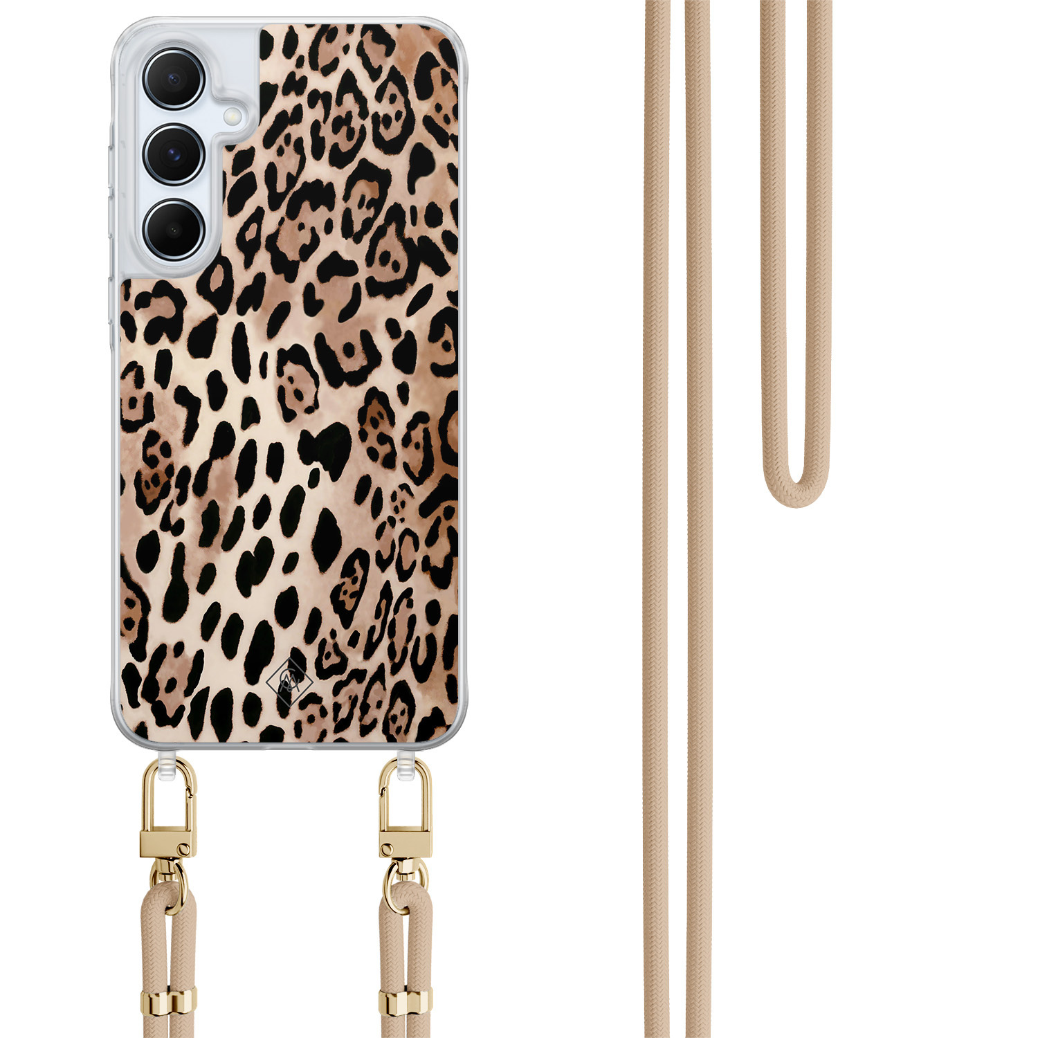 Samsung Galaxy A15 hoesje met beige koord Golden wildcat