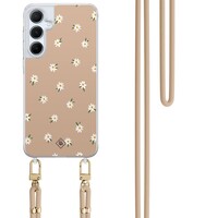 Casimoda Samsung Galaxy A35 hoesje met beige koord - Sweet daisies