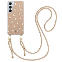 Casimoda Samsung Galaxy A35 hoesje met beige koord - Sweet daisies