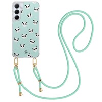 Casimoda Samsung Galaxy A35 hoesje met mint koord - Panda print