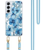 Casimoda Samsung Galaxy A35 hoesje met blauw koord - Indigo gardens