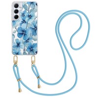 Casimoda Samsung Galaxy A35 hoesje met blauw koord - Indigo gardens