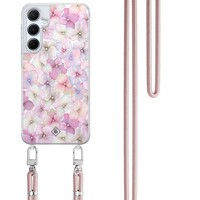 Casimoda Samsung Galaxy A35 hoesje met rosegoud koord - Hortensia