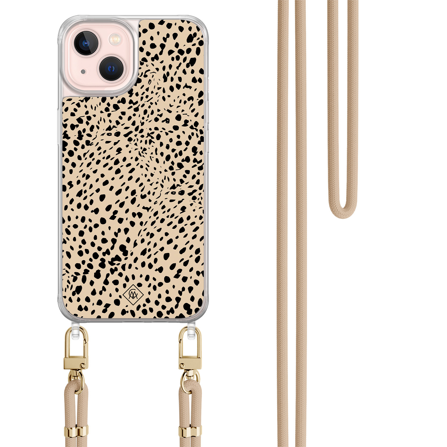 iPhone 13 hoesje met beige koord Spot on