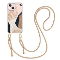 Casimoda iPhone 13 hoesje met beige koord - Abstract dots