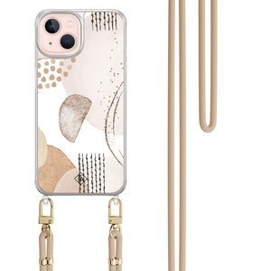 Casimoda iPhone 13 hoesje met beige koord - Abstract shapes