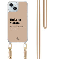 Casimoda iPhone 15 hoesje met beige koord - Hakuna matata