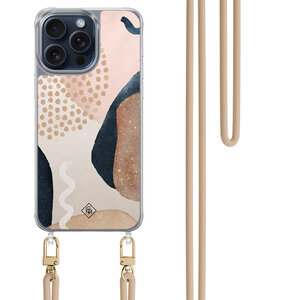 Casimoda iPhone 15 Pro Max hoesje met beige koord - Abstract dots