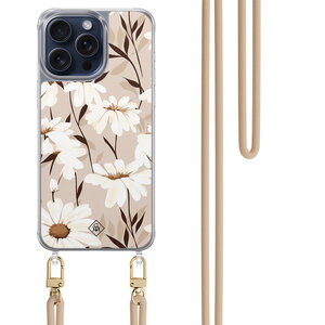 Casimoda iPhone 15 Pro Max hoesje met beige koord - In bloom