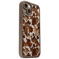 Casimoda iPhone 15 bruine case - Cowhide chic