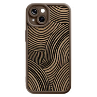 Casimoda iPhone 15 bruine case - Ebony waves