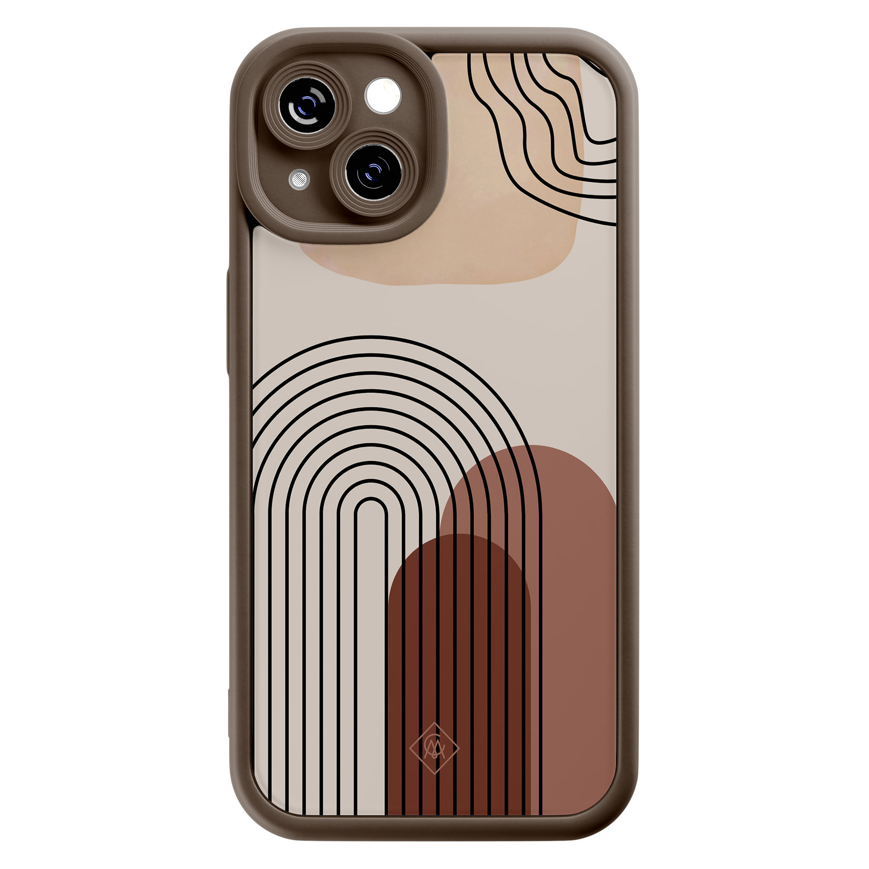 iPhone 15 bruine case - Warm curves