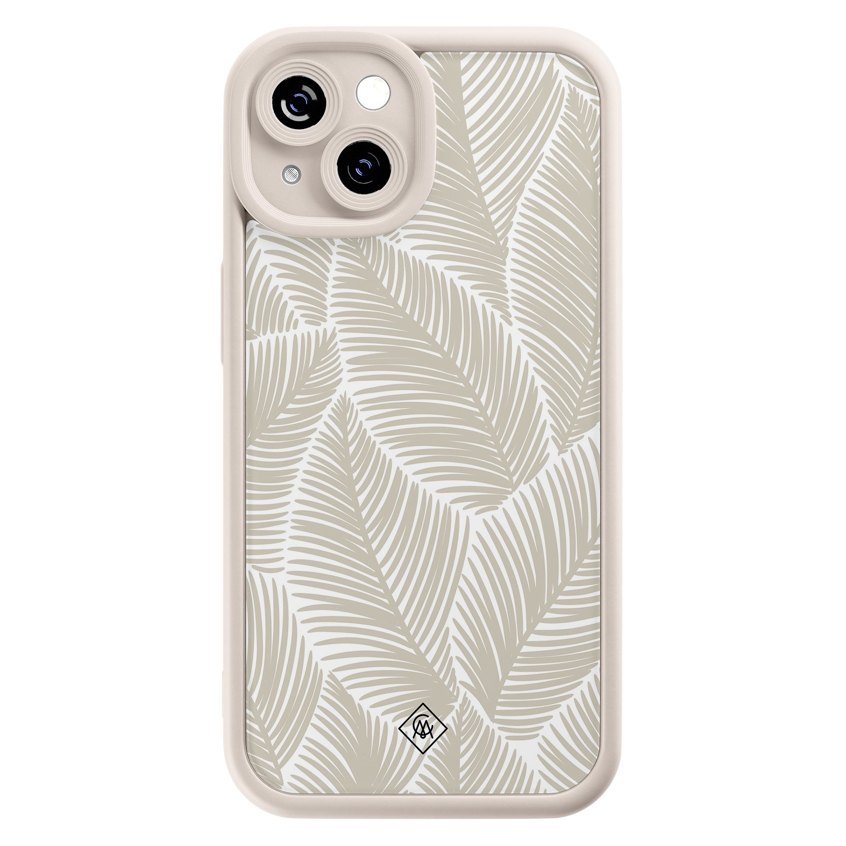 iPhone 15 beige case - Palmy leaves beige