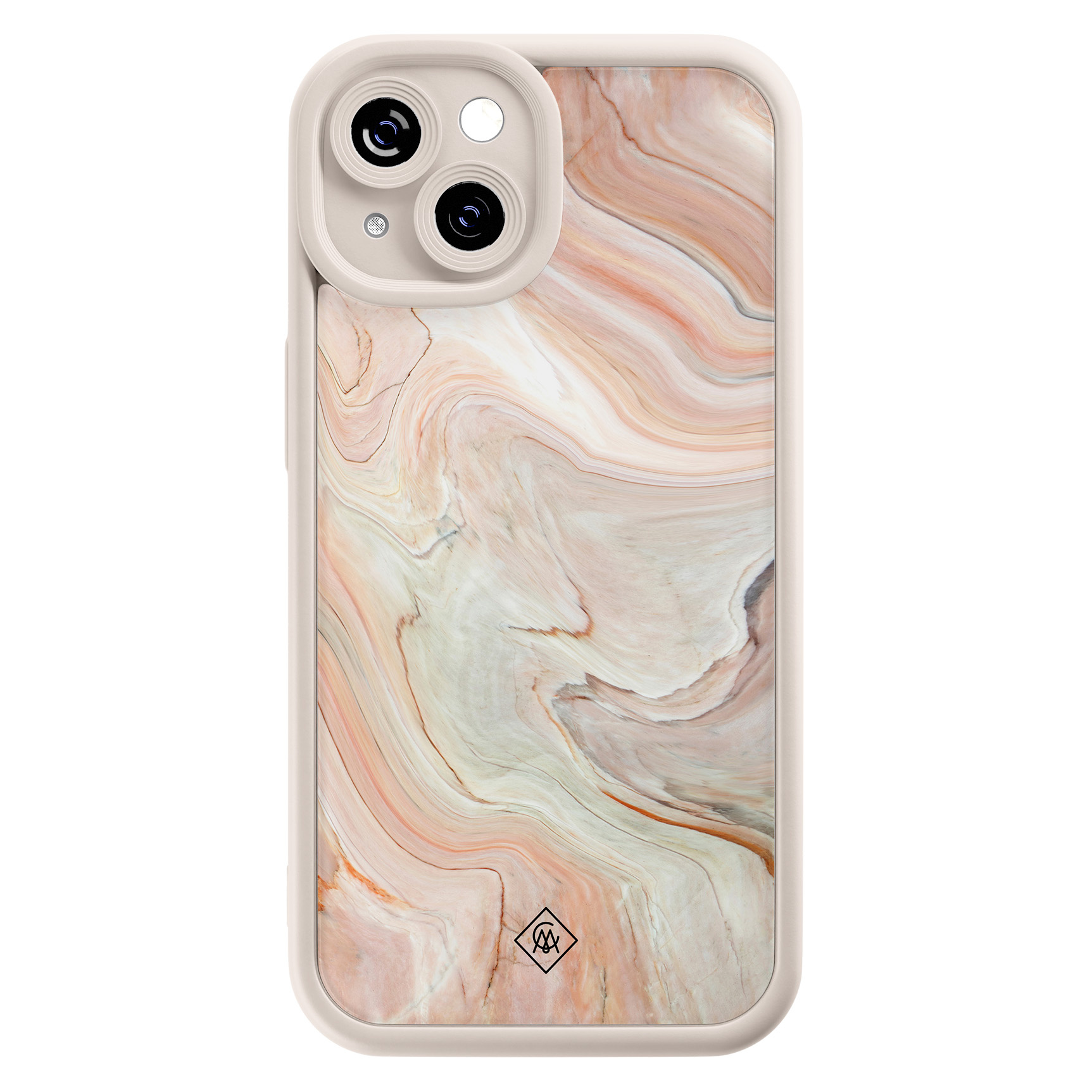 iPhone 15 beige case - Marmer waves