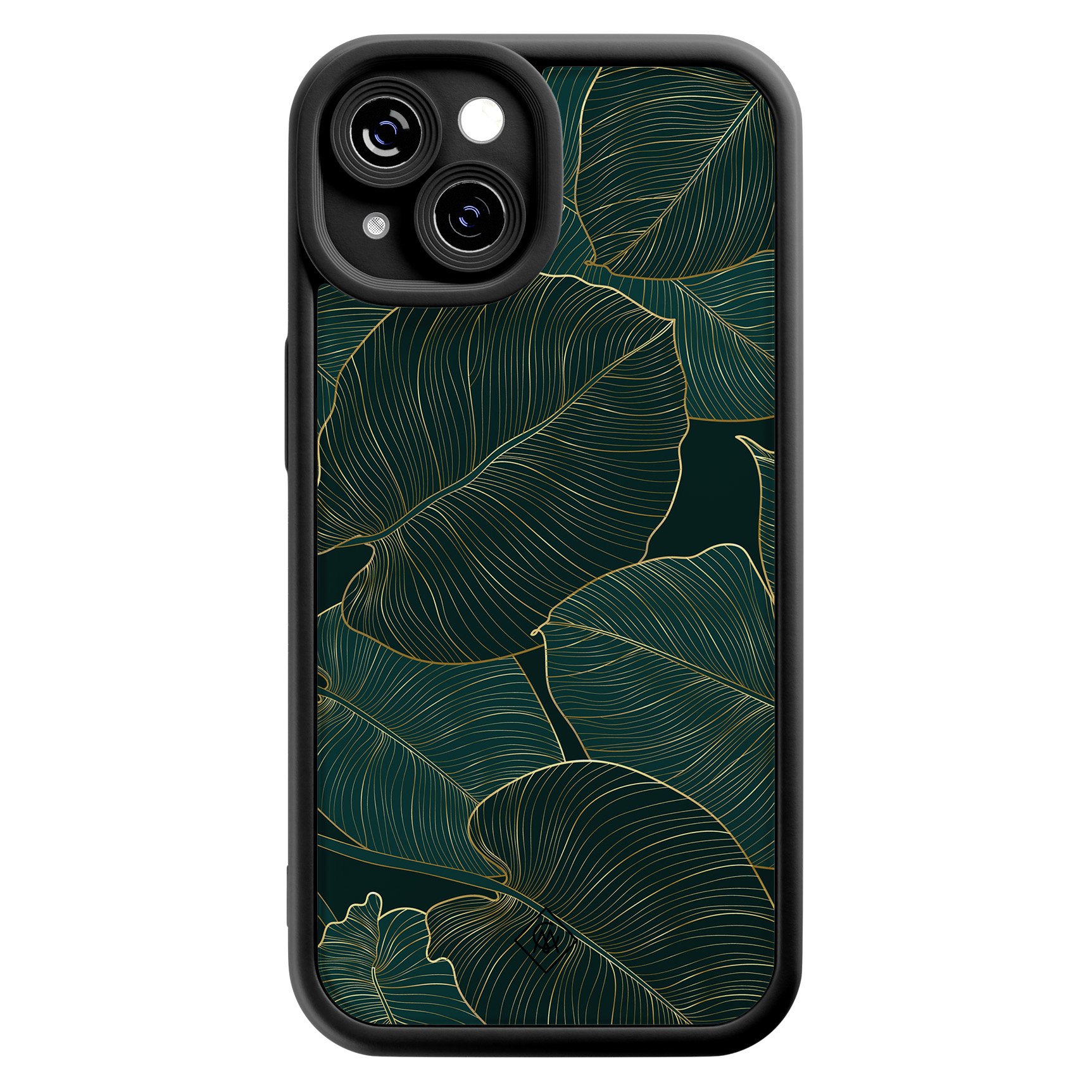 iPhone 15 zwarte case - Monstera leaves