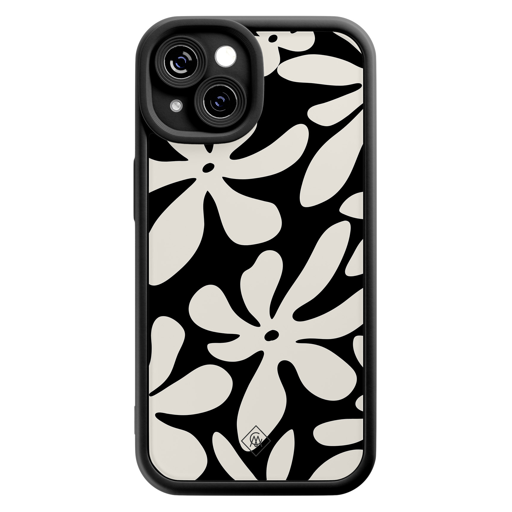 iPhone 15 zwarte case - Noir bloom