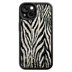 Casimoda iPhone 15 zwarte case - Zebra safari