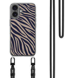 Casimoda iPhone 16 hoesje met zwart koord - Wavy twist