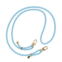 Casimoda iPhone 16 hoesje met blauw koord - Marmer lichtblauw