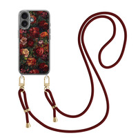 Casimoda iPhone 16 hoesje met rood koord - Flower paradise