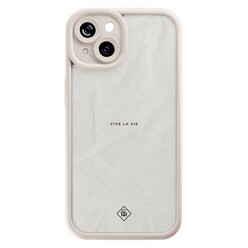 Casimoda iPhone 14 beige case - Vive la vie