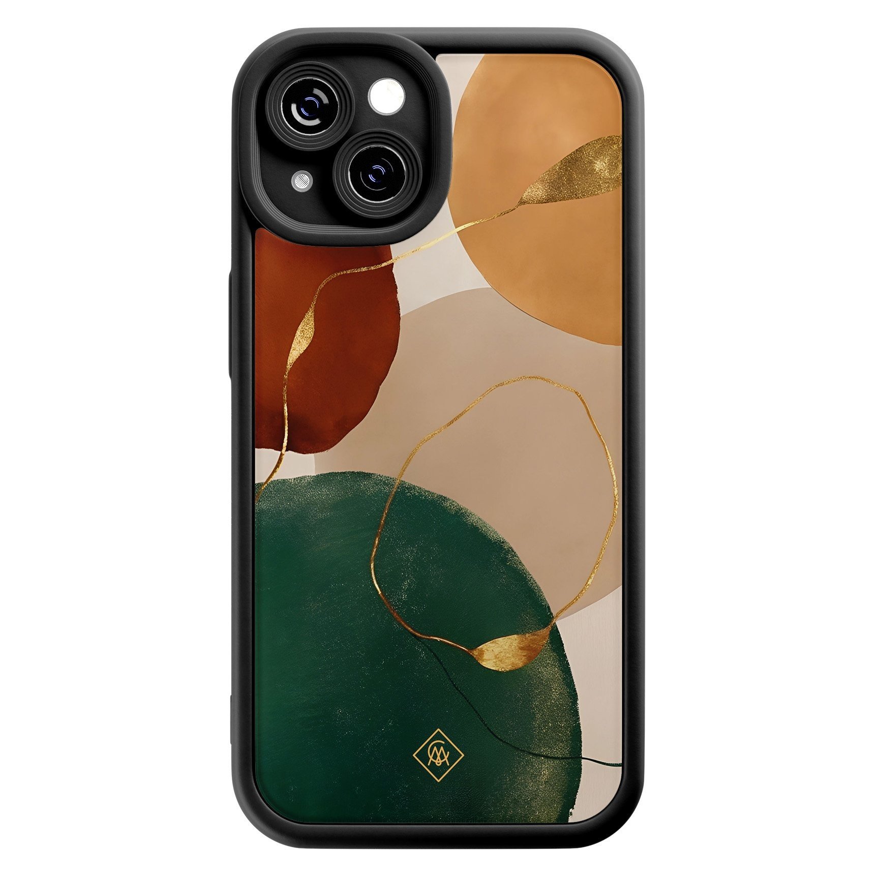 iPhone 14 zwarte case - Earthy luxe