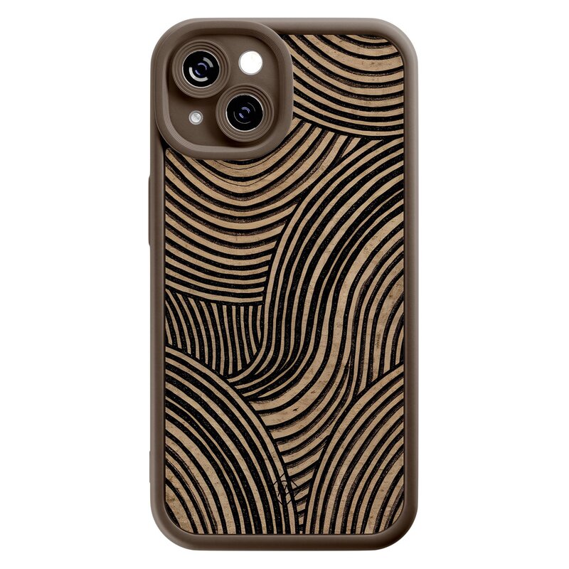 Casimoda iPhone 13 bruine case - Ebony waves