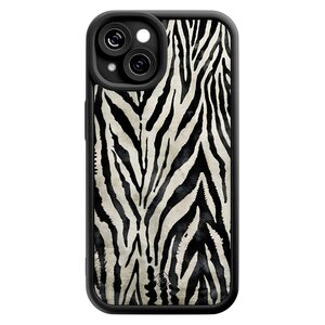 Casimoda iPhone 13 zwarte case - Zebra safari