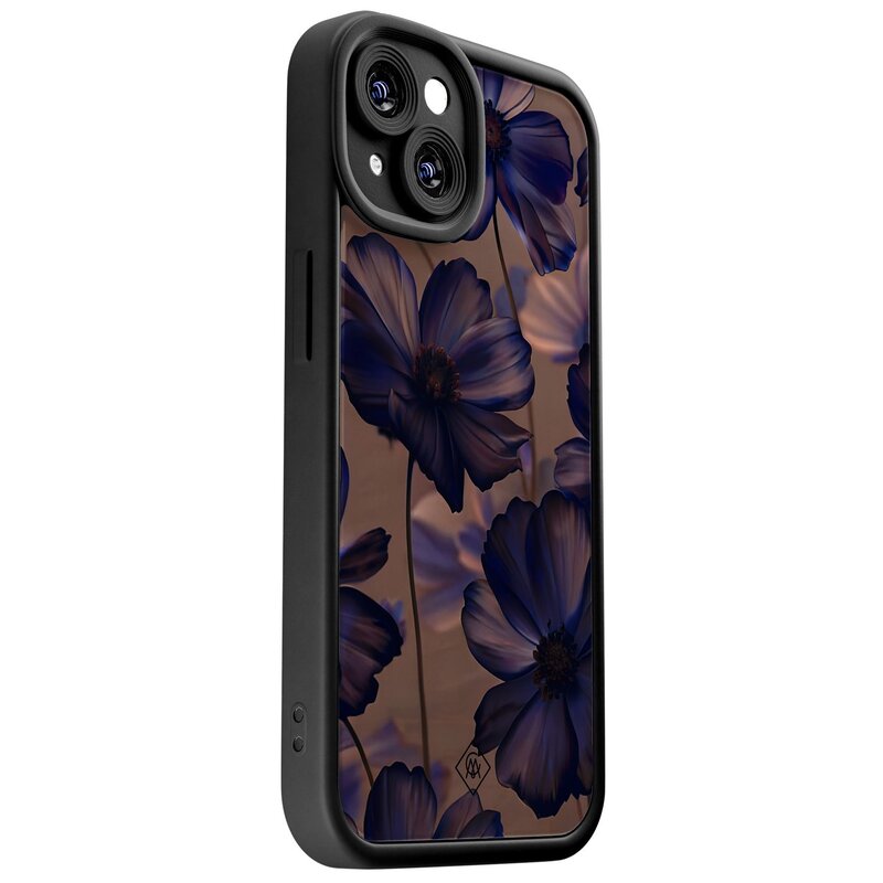 Casimoda iPhone 13 zwarte case - Twilight petals