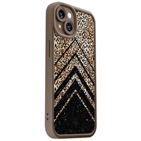 Casimoda iPhone 13 bruine case - Chevron luipaard