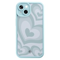 Casimoda iPhone 13 blauwe case - Hart blauw