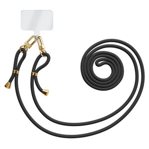 Casimoda Universeel telefoonkoord met dubbele gouden sluiting - Zwart