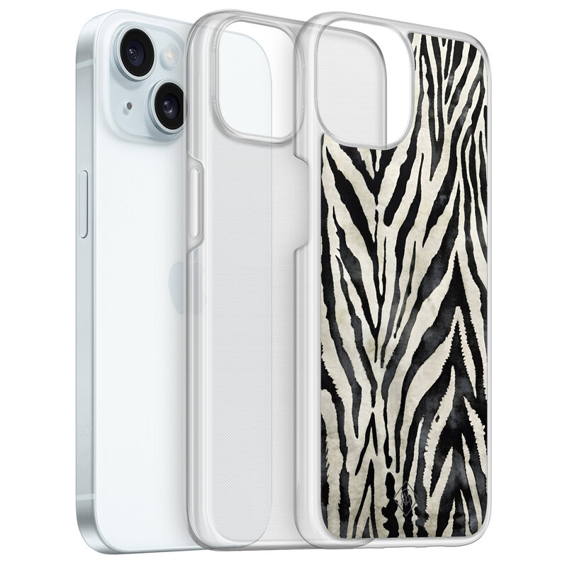 Casimoda iPhone 15 hybride hoesje - Zebra Safari