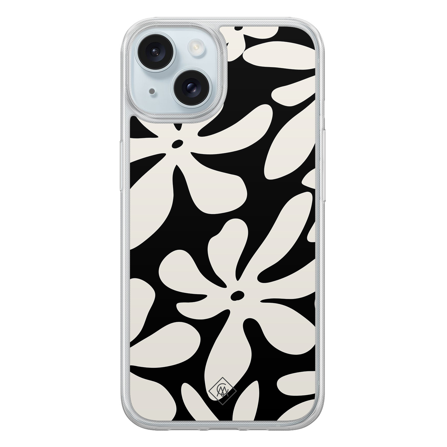 iPhone 15 hybride hoesje - Noir bloom