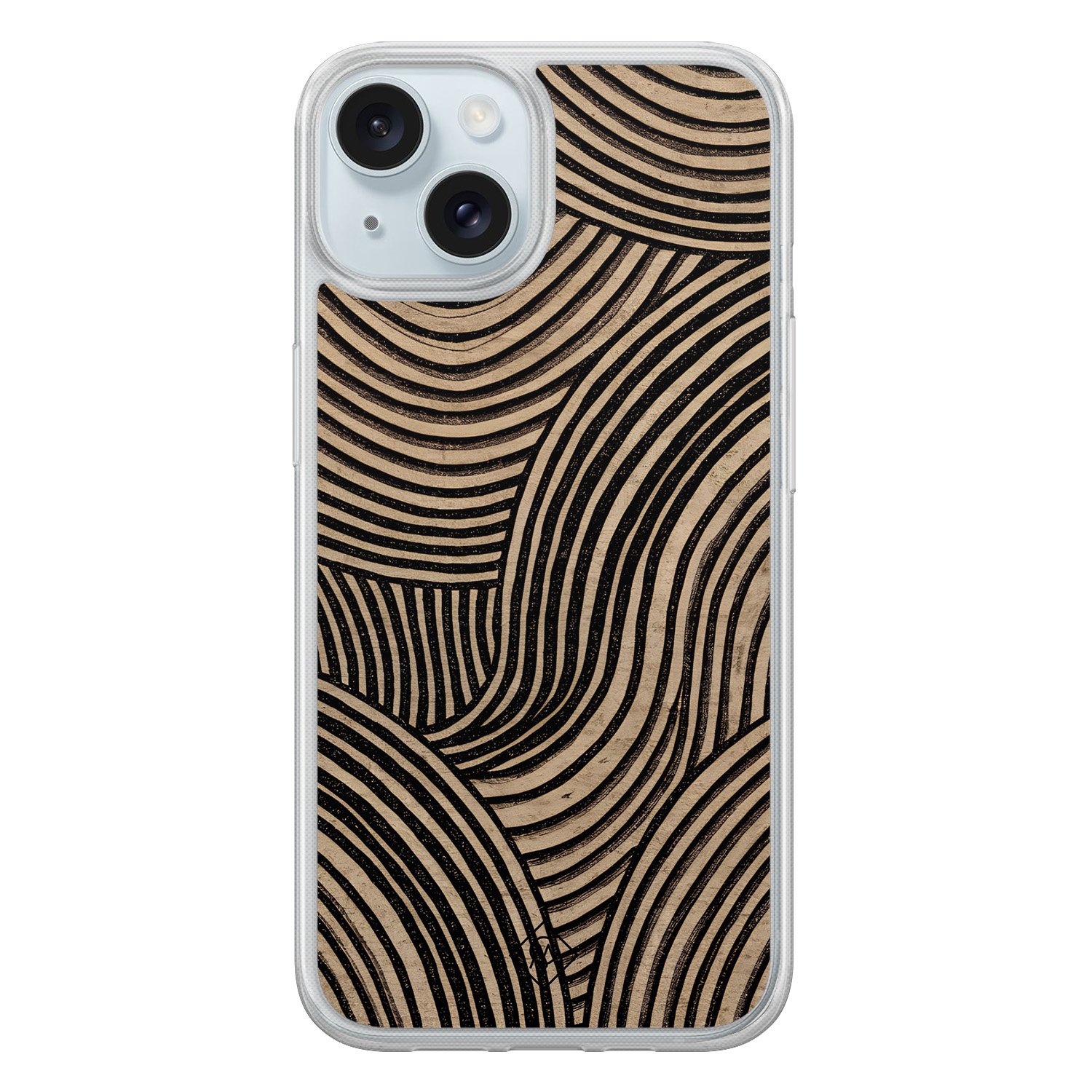 iPhone 15 hybride hoesje - Ebony waves