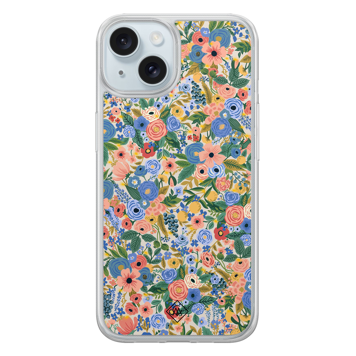 iPhone 15 hybride hoesje - Blue gardens