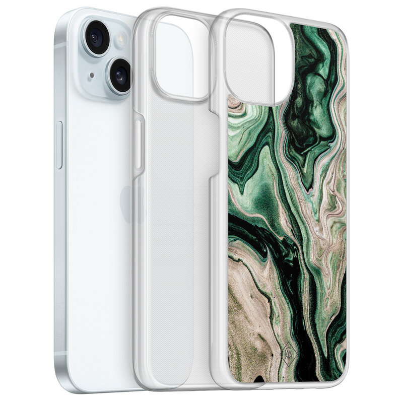 Casimoda iPhone 15 hybride hoesje - Green waves