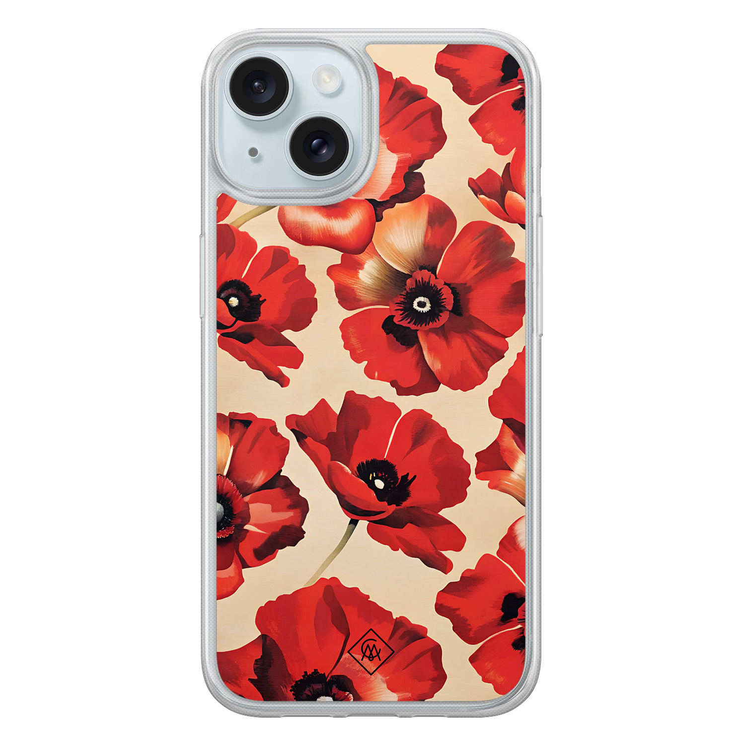 iPhone 15 hybride hoesje - Poppy garden