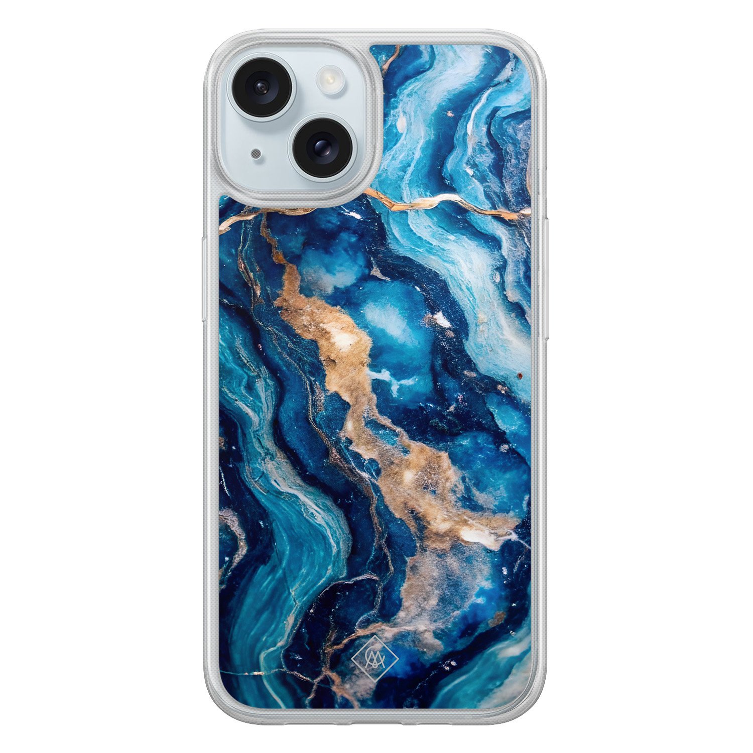 iPhone 15 hybride hoesje - Ocean marble