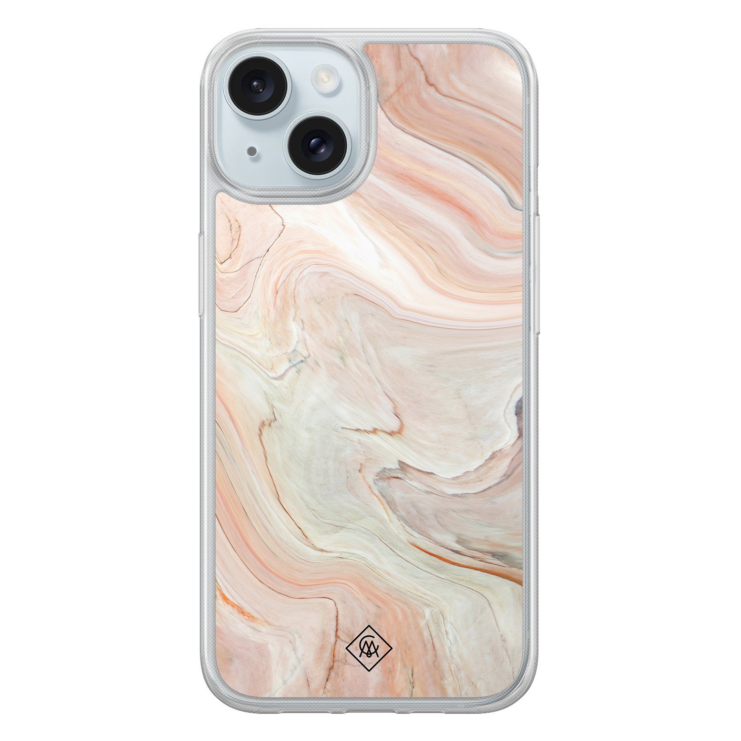 iPhone 15 hybride hoesje - Marmer waves