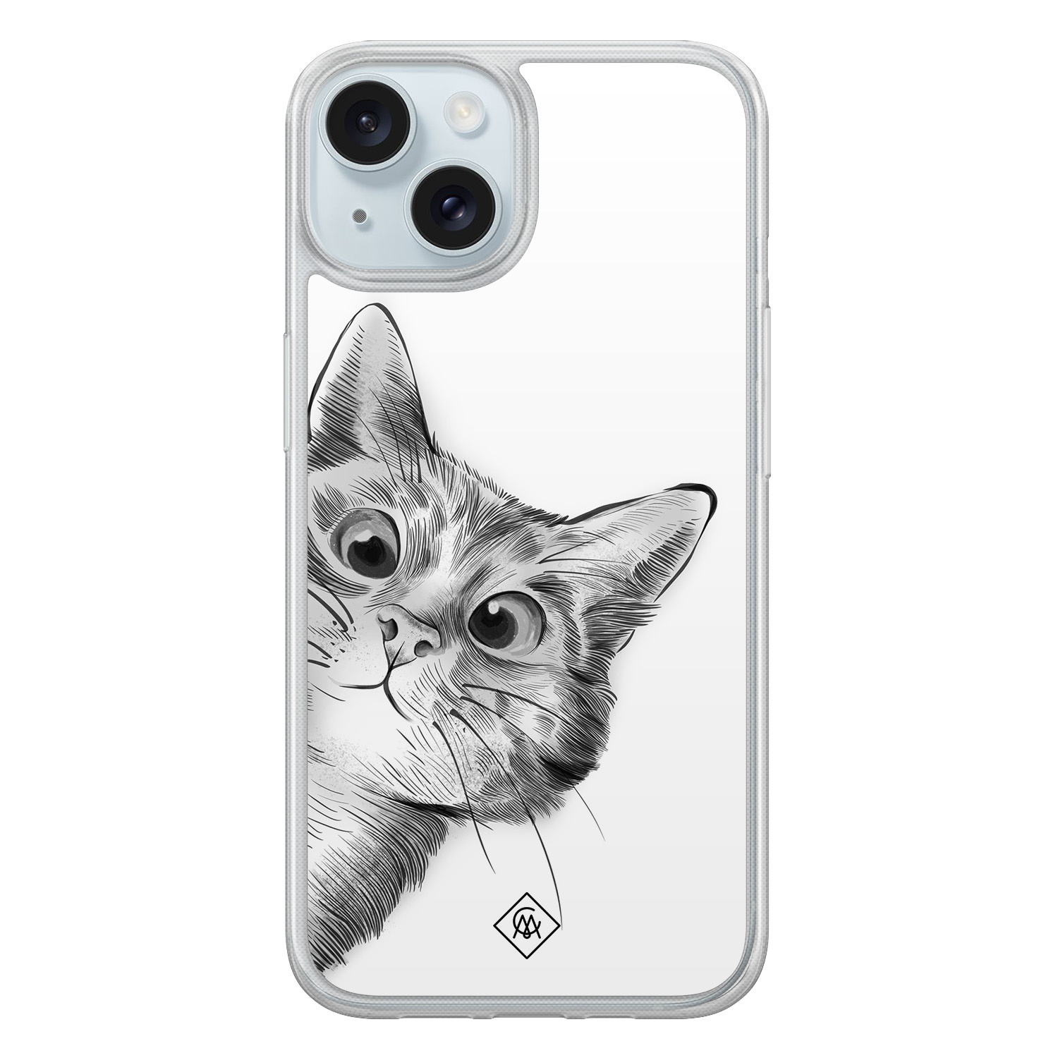 iPhone 15 hybride hoesje - Kat kiekeboe