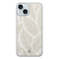 Casimoda iPhone 14 hybride hoesje - Palmy leaves beige