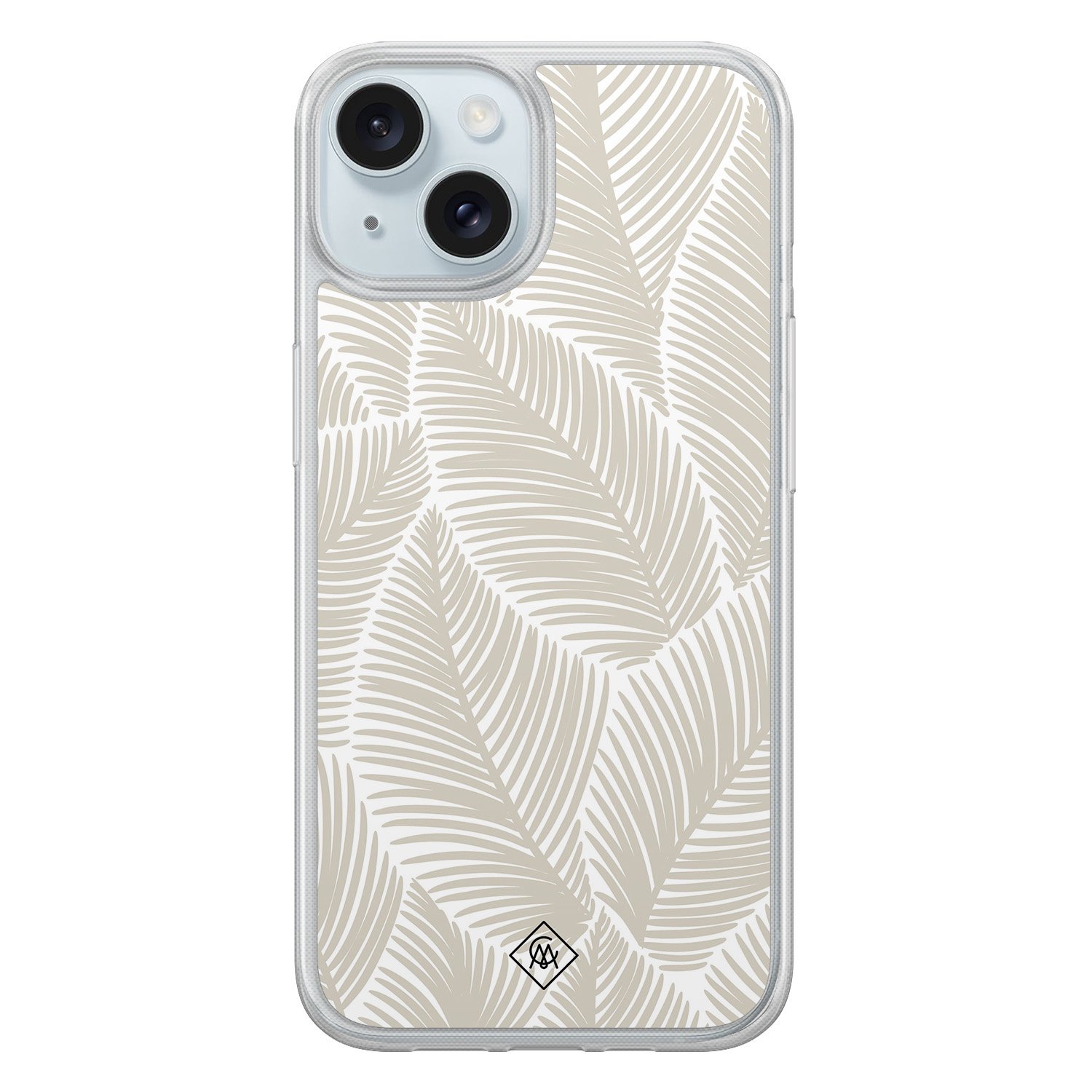 iPhone 14 hybride hoesje - Palmy leaves beige