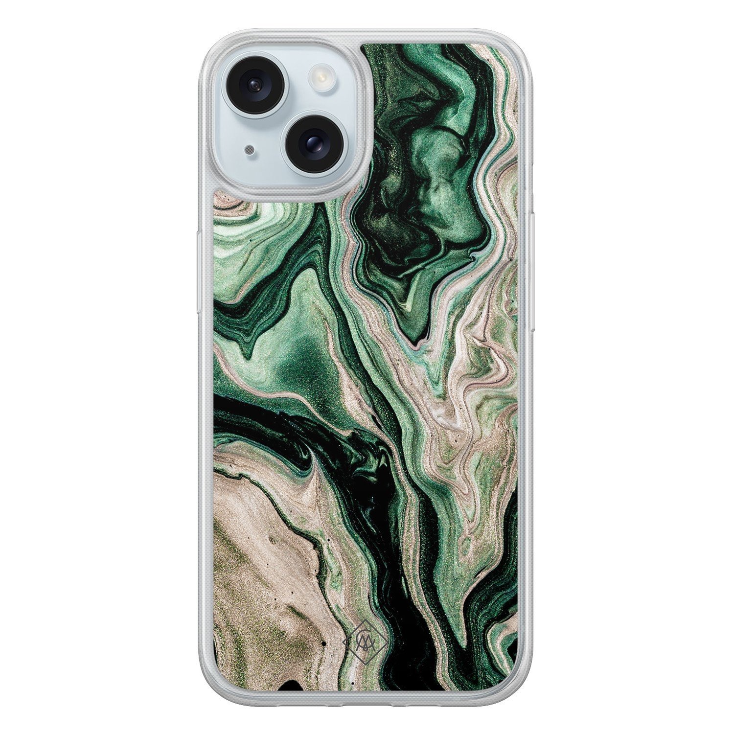 iPhone 13 hybride hoesje - Green waves