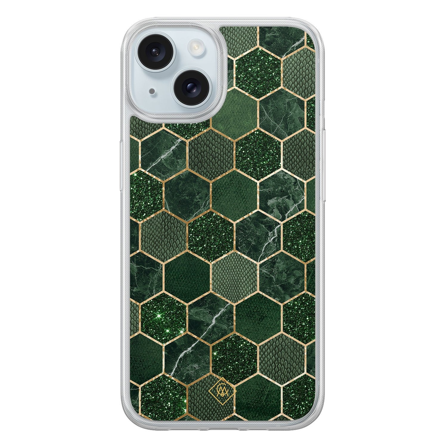 iPhone 13 hybride hoesje - Kubus groen