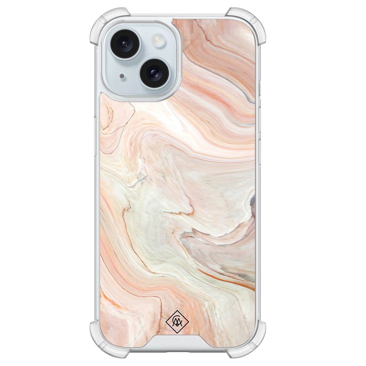 iPhone 15 shockproof hoesje - Marmer waves