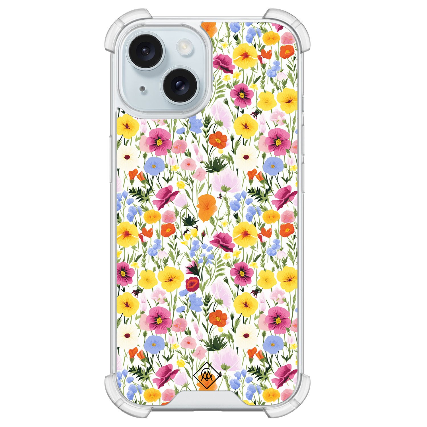 iPhone 15 shockproof hoesje - Happy flora