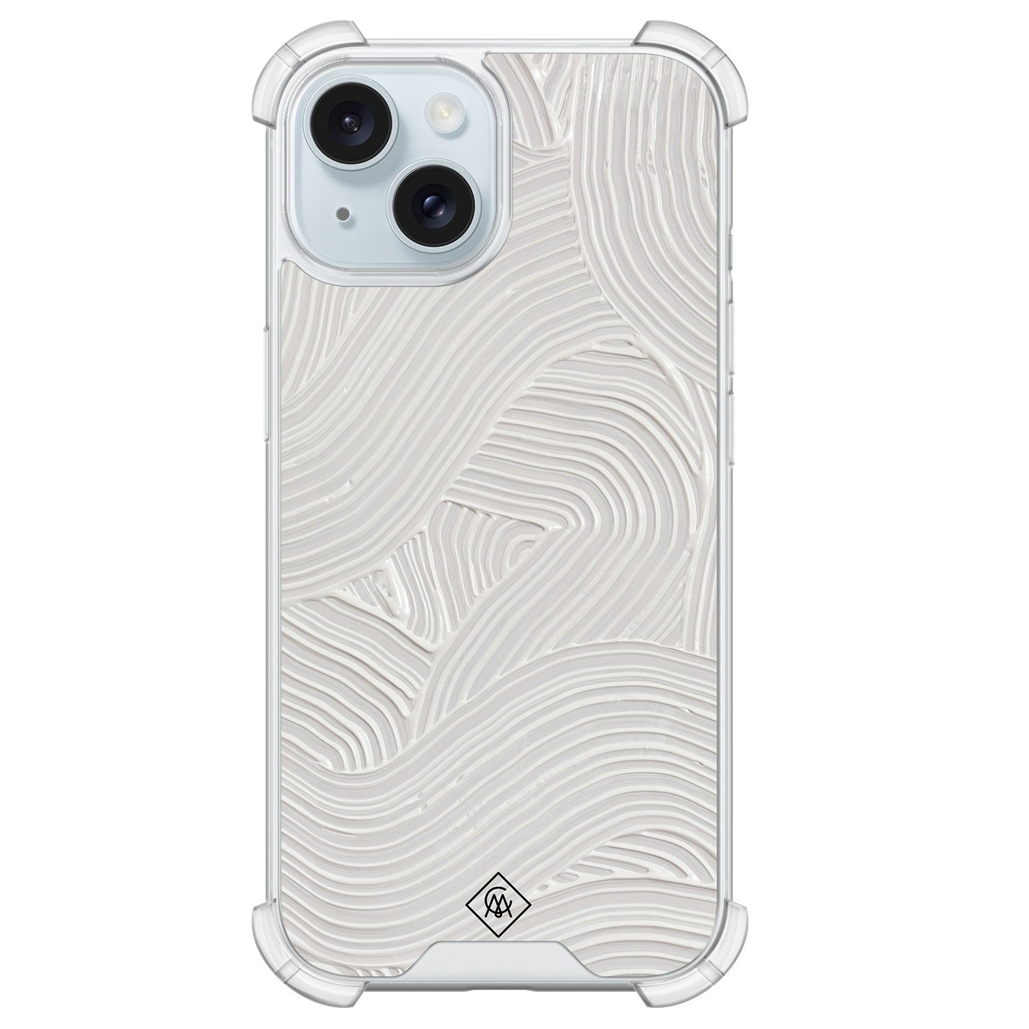 iPhone 15 shockproof hoesje - Abstract beige waves