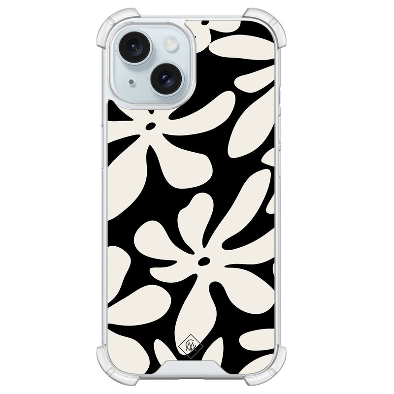 Casimoda iPhone 15 shockproof hoesje - Noir bloom