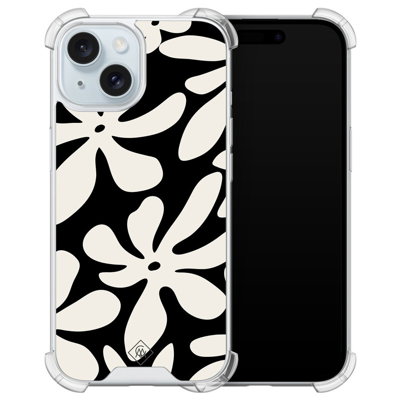 Casimoda iPhone 15 shockproof hoesje - Noir bloom